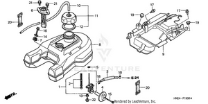 Fuel Tank (trx500fa'01-'04/fga'04) Schematic