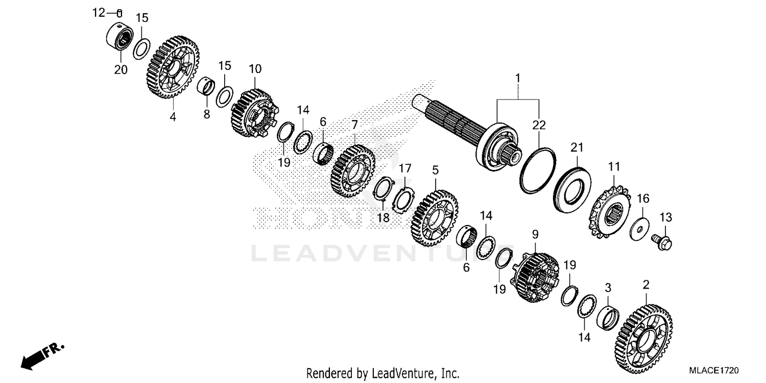 TRANSMISSION             (COUNTERSHAFT)           (CMX1100D/D2/D3)