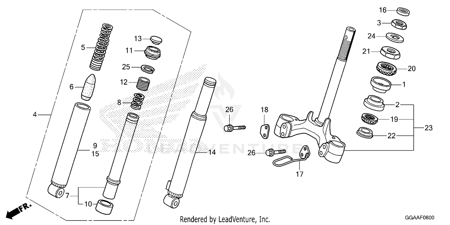 FRONT FORK@STEERING STEM