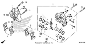 Front Brake Caliper      (1) Schematic