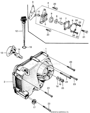 Right Crankcase Cover + Oilpump Schematic