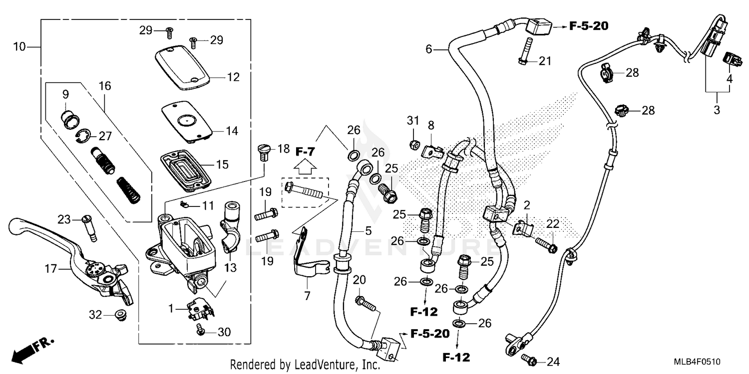 FRONT BRAKE MASTER       CYLINDER