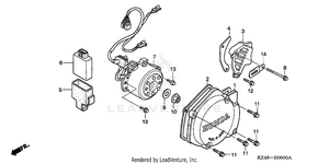 Left Crankcase Cover + Alternator Schematic