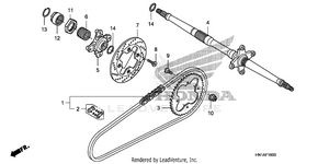 Rear Wheel Axle + Drive Chain Schematic