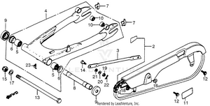 Swingarm + Chain Case Schematic