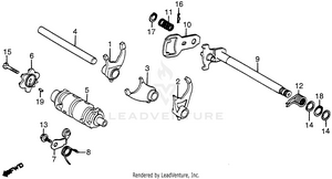Shift Drum + Shift Fork Schematic