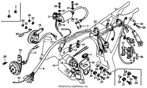 Wire Harness + Ignition Coil + Horn 76,78 Schematic