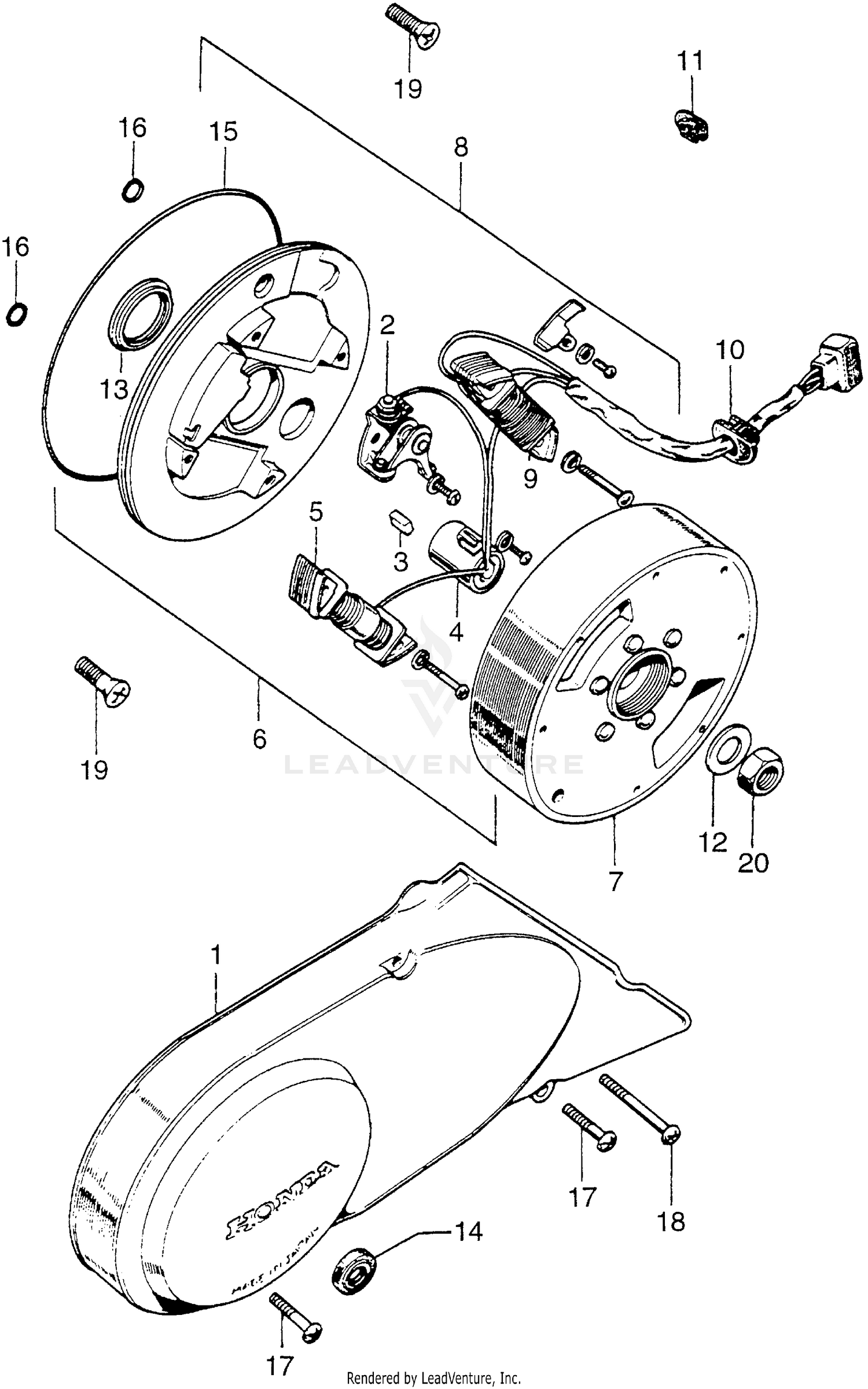 LEFT CRANKCASE COVER     @ALTERNATOR