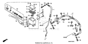 Front Brake Master Cylinder ('01-'05) Schematic
