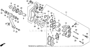 Front Brake Caliper 86-93 Schematic