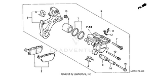 Rear Brake Caliper (1) Schematic