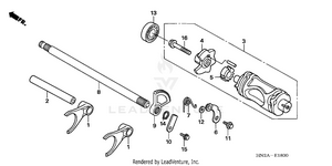 Gearshift Fork + Gearshift Drum Schematic