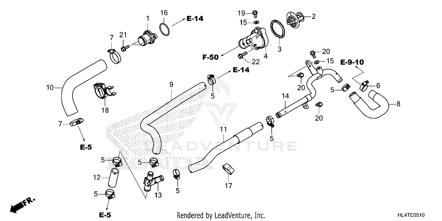 WATER HOSE@THERMOSTAT