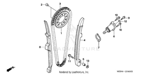 Cam Chain + Tensioner Schematic