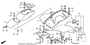 Front Fender (trx300ex'01-'06) Schematic