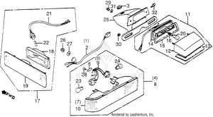 120i/a/llicense Light + Rear Combination Light 84-85 Schematic
