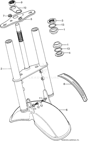 Front Fork + Front Fender Schematic