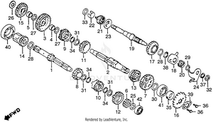 Transmission + Kick Starter Spindle Schematic