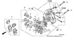Left Front Brake Caliper Schematic