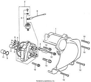 Left Crankcase Cover + Oil Pump Schematic
