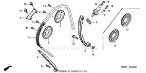 Cam Chain + Tensioner Schematic