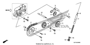 Cam Chain + Tensioner Schematic