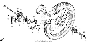 Front Wheel + Front Brake Panel Schematic