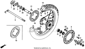 Rear Wheel 90-91 Schematic