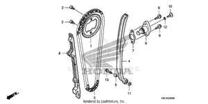 Cam Chain + Tensioner Schematic