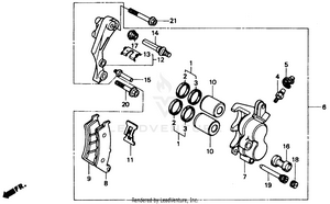 Fr. Brake Caliper 88-92 Schematic