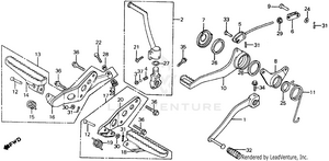 Footpegs + Brake Pedal + Gearshift Pedal Schematic