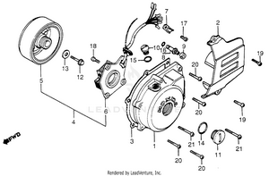 Left Crankcase Cover + Alternator Schematic