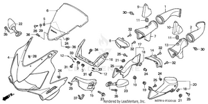 Upper Cowl ('01-'06) Schematic