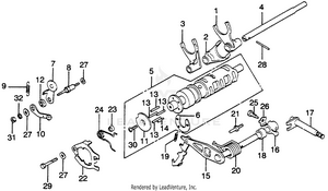 Shift Drum + Shift Fork Schematic