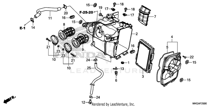 2020 Honda Rebel 500 CMX500H Air Cleaner OEM Parts Diagram