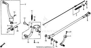 Gearshift Pedal + Kick Starter Arm + Brake Pedal 82 Schematic