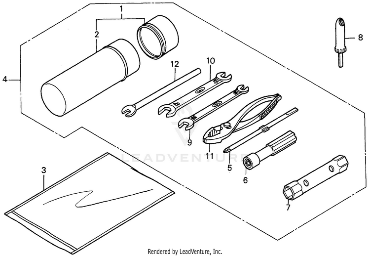 4台セット分解取説付-UTS社製 ハイトルクムーブメントシャフト長16mmジョー 1996 Honda TRX 300FW 4X4 Tools OEM Parts Diagram