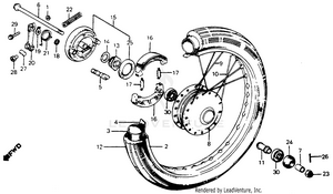 Front Wheel + Front Brake Panel Schematic