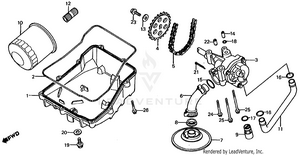 Oil Filter + Oil Pan + Oil Pump Schematic
