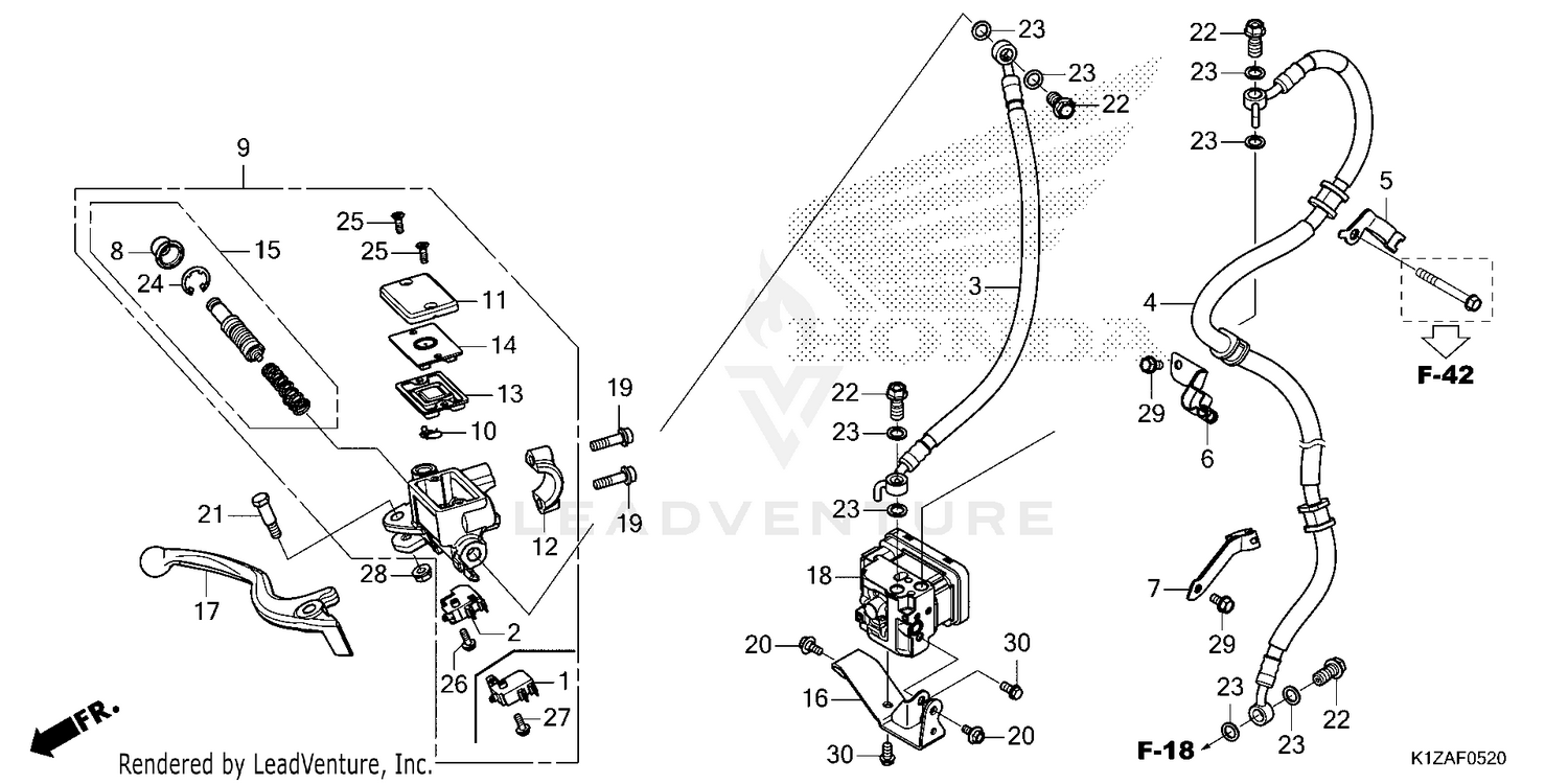 FRONT BRAKE MASTER       CYLINDER