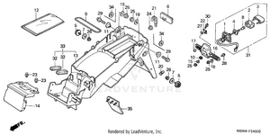Rear Fender ('99-'00,'04-'06) Schematic