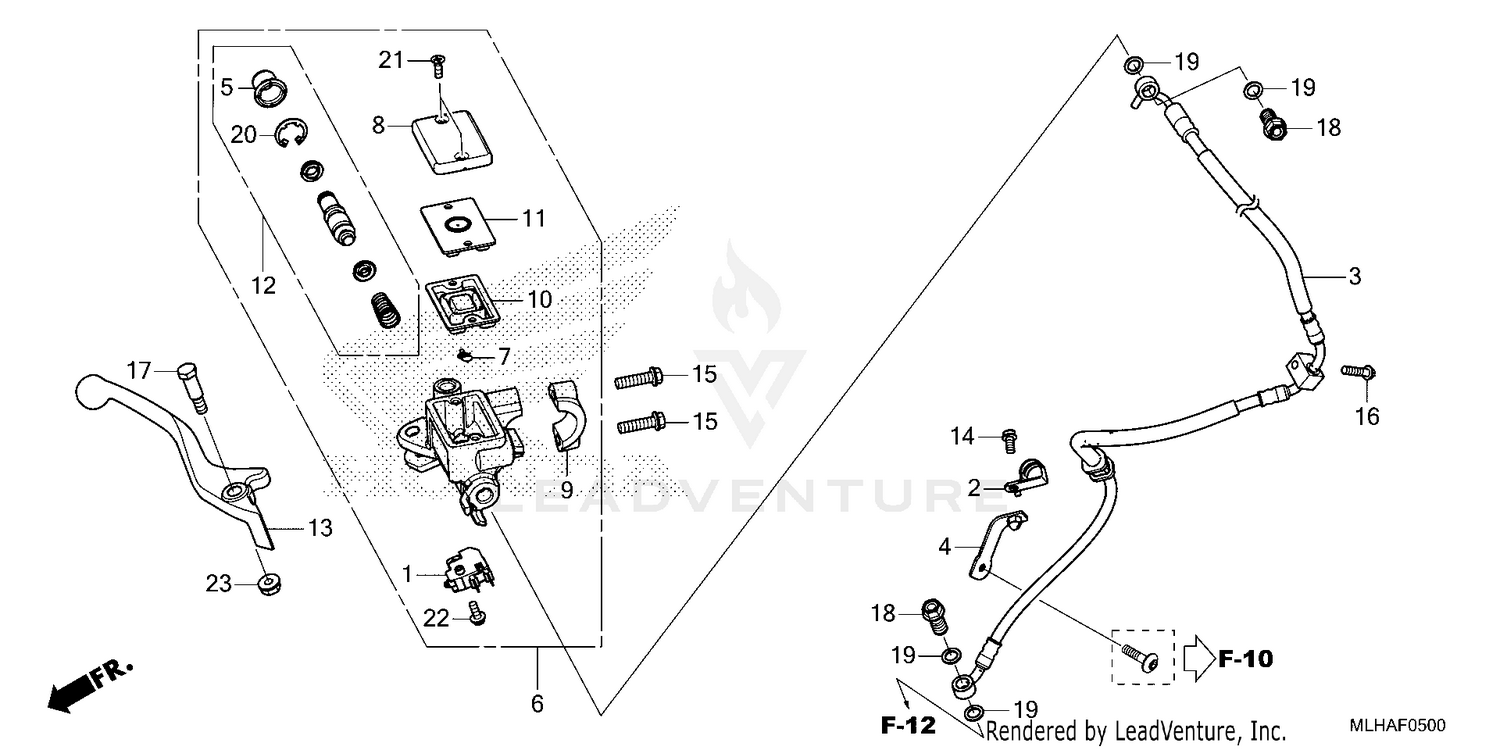 FRONT BRAKE MASTER       CYLINDER (CMX500)