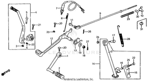 Shift Pedal + Kick Starter Arm Schematic