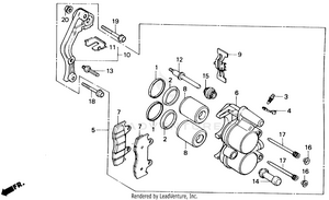 Fr. Brake Caliper 84-86 Schematic