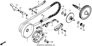 Clutch + Drive Chain + Final Gear 80 Schematic