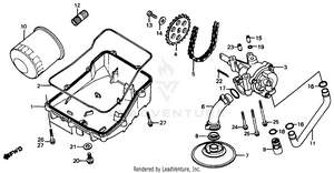 Oil Filter + Oil Pan + Oil Pump Schematic