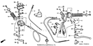 Handle Levers + Switches + Cables ('02-'04) Schematic