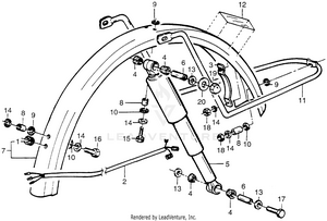 Rear Fender + Shock Absorber Schematic
