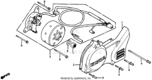 Left Crankcase Cover + Alternator 80-82 Schematic