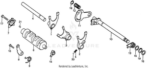 Gearshift Drum + Gearshift Spindle Schematic